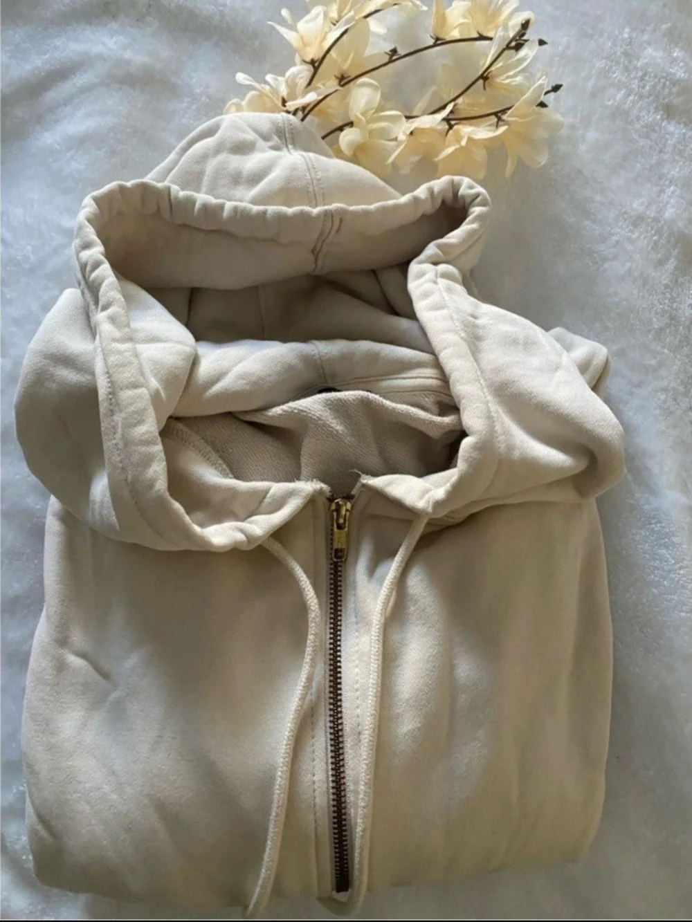 J. Crew Cream Zip Hoodie. Size XS